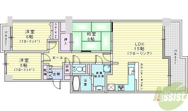 クローバー・メゾン東桃山台(3LDK/7階)の間取り写真