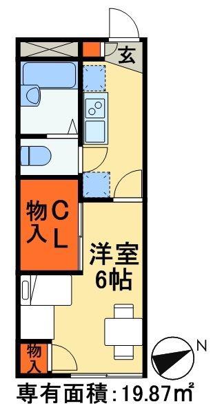 レオパレスKOYAMATH(1K/2階)の間取り写真