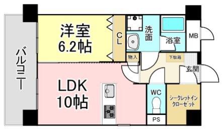 LEON篠崎2(1LDK/2階)の間取り写真