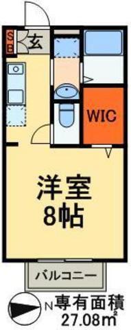 サンハイム(1K/2階)の間取り写真
