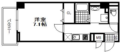 フラン・パルク・ミナト(1K/4階)の間取り写真