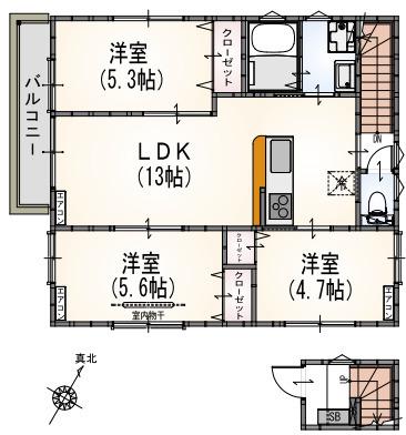 ウエルストン池上(3LDK/3階)の間取り写真