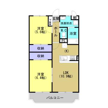 センチュリーIII(2LDK/2階)の間取り写真