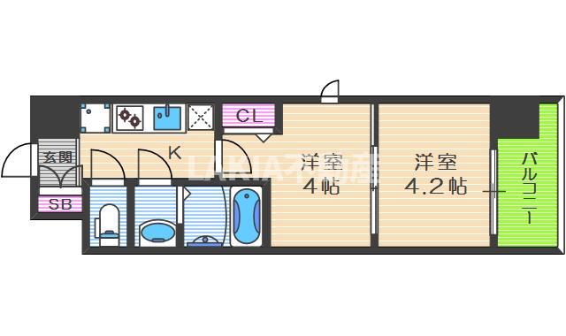 ビガーポリス346京橋II(1DK/7階)の間取り写真