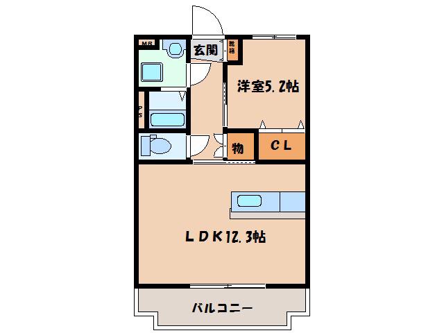 マンション皇海(1LDK/3階)の間取り写真