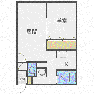 パトラス白石(1LDK/4階)の間取り写真