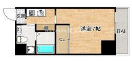 JJ COURT 市元(1K/9階)の間取り写真