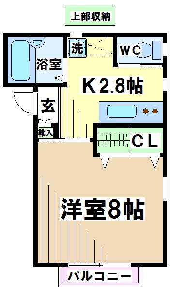 オークハイツ 弊社専任(1K/1階)の間取り写真