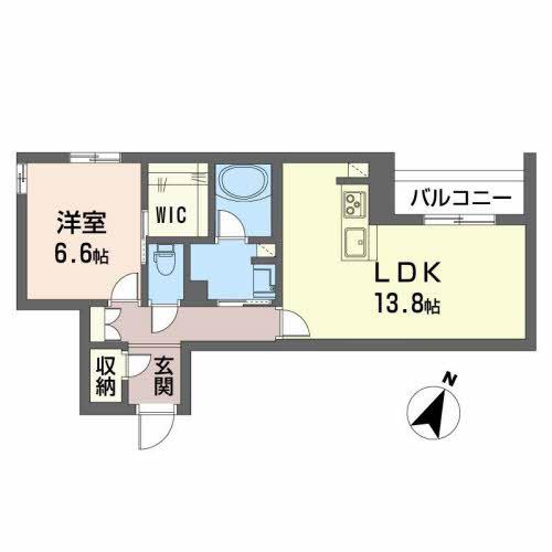 レィディエンス本町(1LDK/2階)の間取り写真