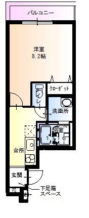 フジパレス新深江V番館(1K/3階)の間取り写真