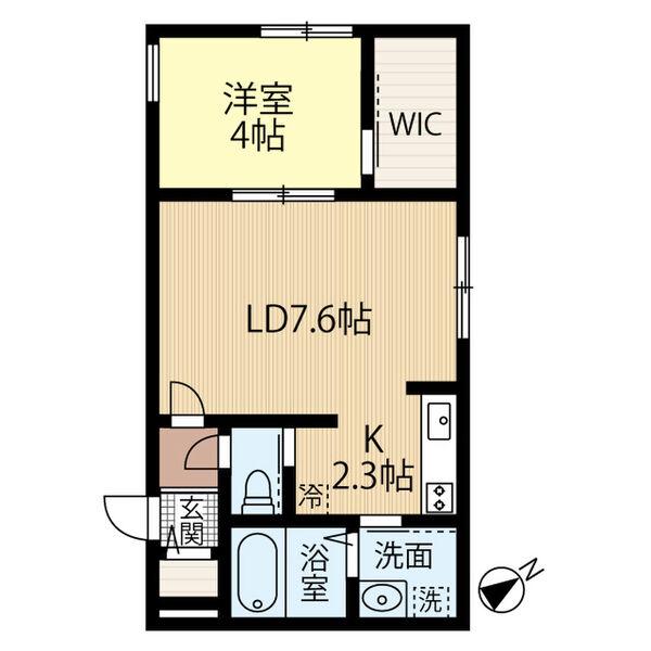 PRESCELTO麻生(1LDK/2階)の間取り写真