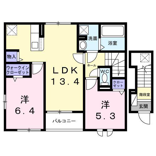 グランドパレスもみの木(2LDK/2階)の間取り写真