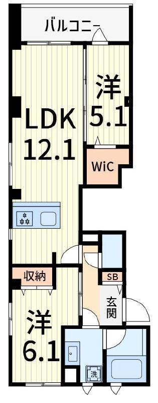 S・FIRST(2LDK/2階)の間取り写真