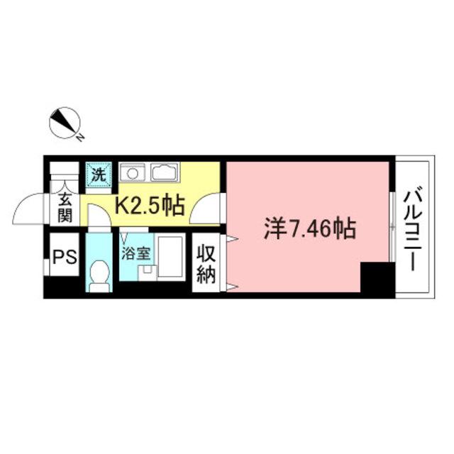 辻ハイムVI(1K/2階)の間取り写真