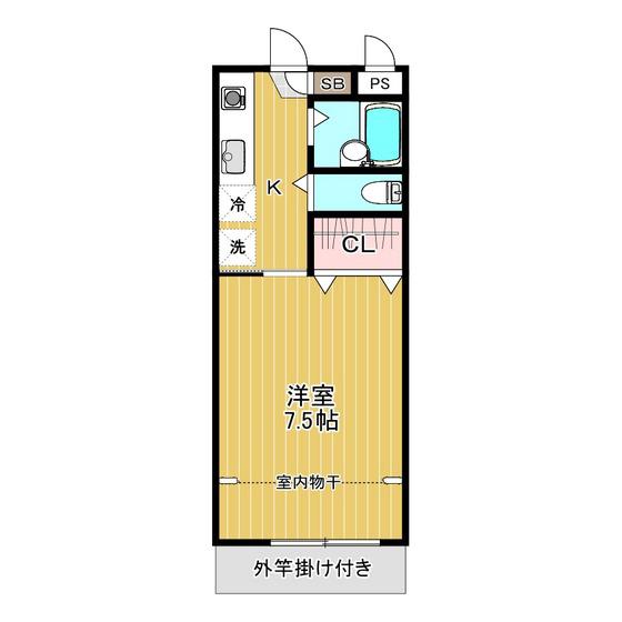 ジュネスクリエイトVII(1K/1階)の間取り写真