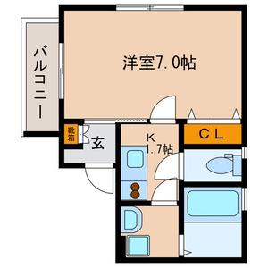 キャバリアTK(1K/1階)の間取り写真