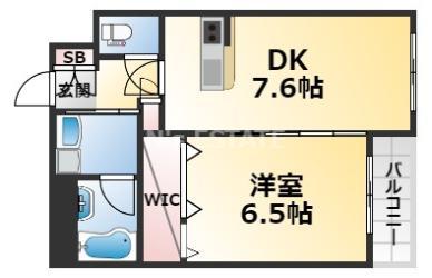 レジデンス大開通(1DK/2階)の間取り写真