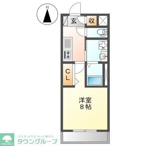 シャイン車返(1K/2階)の間取り写真