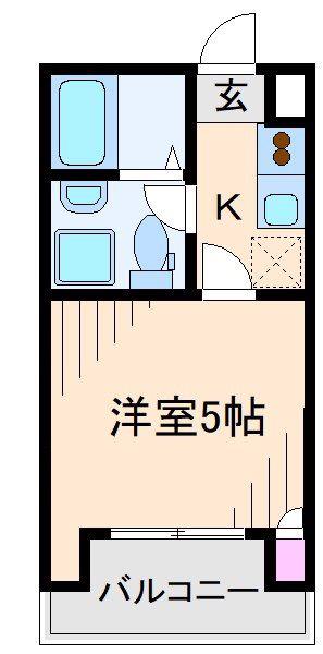 石橋パークハイツ(1K/3階)の間取り写真