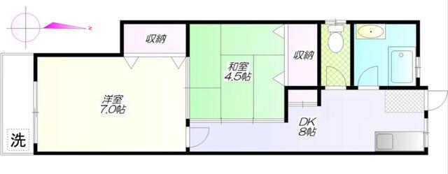 サニーコーポK(2DK/5階)の間取り写真