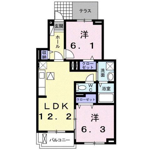 グラン・ソレイユ(2LDK/1階)の間取り写真