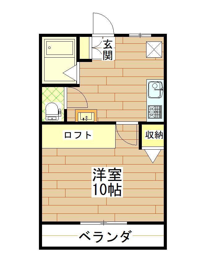 メゾンパルコ(1K/1階)の間取り写真