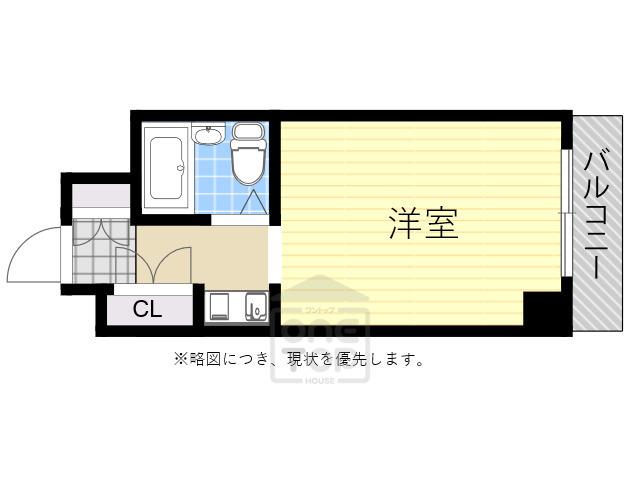 シティパレス南千里(ワンルーム/4階)の間取り写真