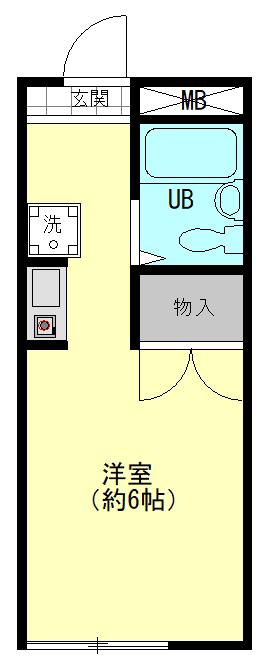 ハイツ久木町(1K/1階)の間取り写真