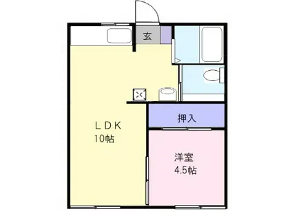 ピレーネ垂水(1LDK/1階)の間取り写真