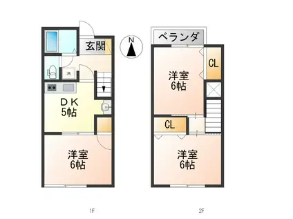 ムツミハイツA棟(3DK/1階)の間取り写真