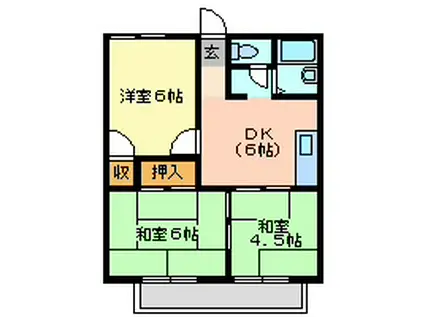 シティーハイツ・ヒロ(3DK/1階)の間取り写真