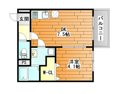 メゾンドリーム藤井寺(1DK/1階)の間取り写真