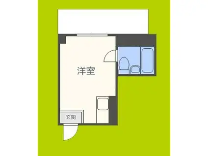 京阪本線 千林駅 徒歩1分 8階建 築33年(ワンルーム/5階)の間取り写真