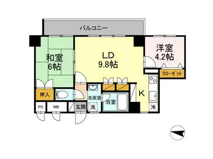 ガーデンハイツAIHARAI(2LDK/3階)の間取り写真