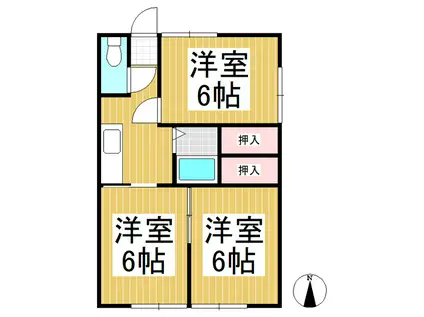 サンハイツ大久保A(3K/1階)の間取り写真