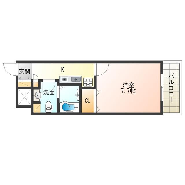 SHINE&SHINE55(1K/2階)の間取り写真