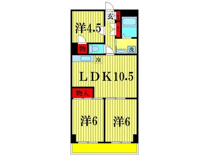 第3千代田マンション(3LDK/1階)の間取り写真