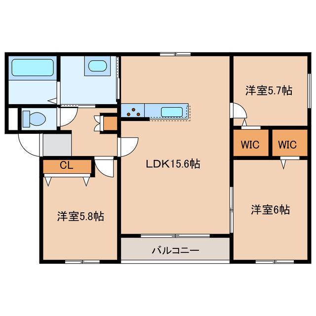 BRUIN.K(3LDK/2階)の間取り写真