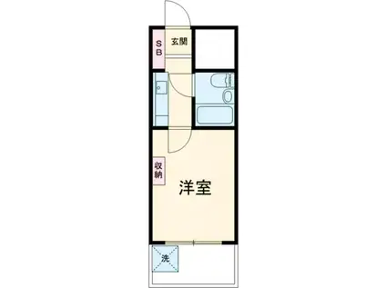 中葛西セントラルマンション(1K/6階)の間取り写真