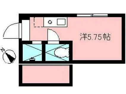 京王線 聖蹟桜ケ丘駅 徒歩8分 2階建 築20年(ワンルーム/1階)の間取り写真