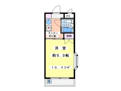 ハイタウン川崎(1K/4階)の間取り写真