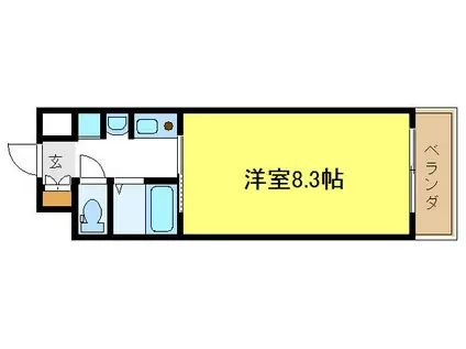 ビクトワール喜連(1K/4階)の間取り写真