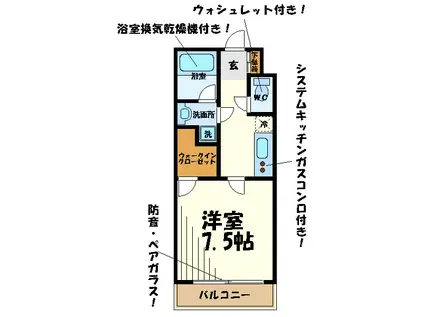 MOMOKIモモキ(1K/1階)の間取り写真