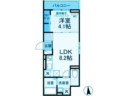 クレールIDAIII(1LDK/1階)の間取り写真