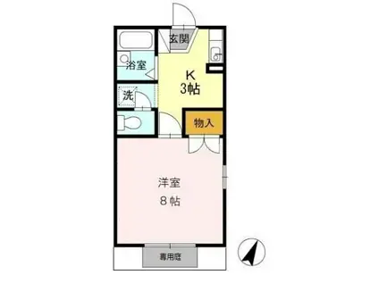 ファミール堀部III A棟(1K/1階)の間取り写真