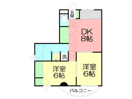 大井ビル(2DK/2階)の間取り写真