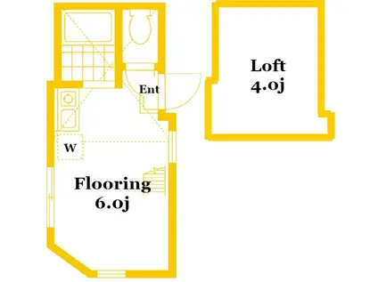 ユナイト安善パラティーノの杜(ワンルーム/2階)の間取り写真