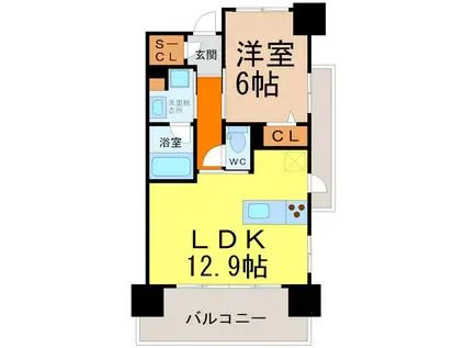 アデグランツ大須(1LDK/3階)の間取り写真