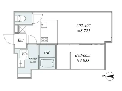 TRIAS111(1DK/2階)の間取り写真