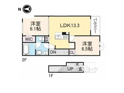 コンフォルタ西舞鶴(2LDK/2階)の間取り写真